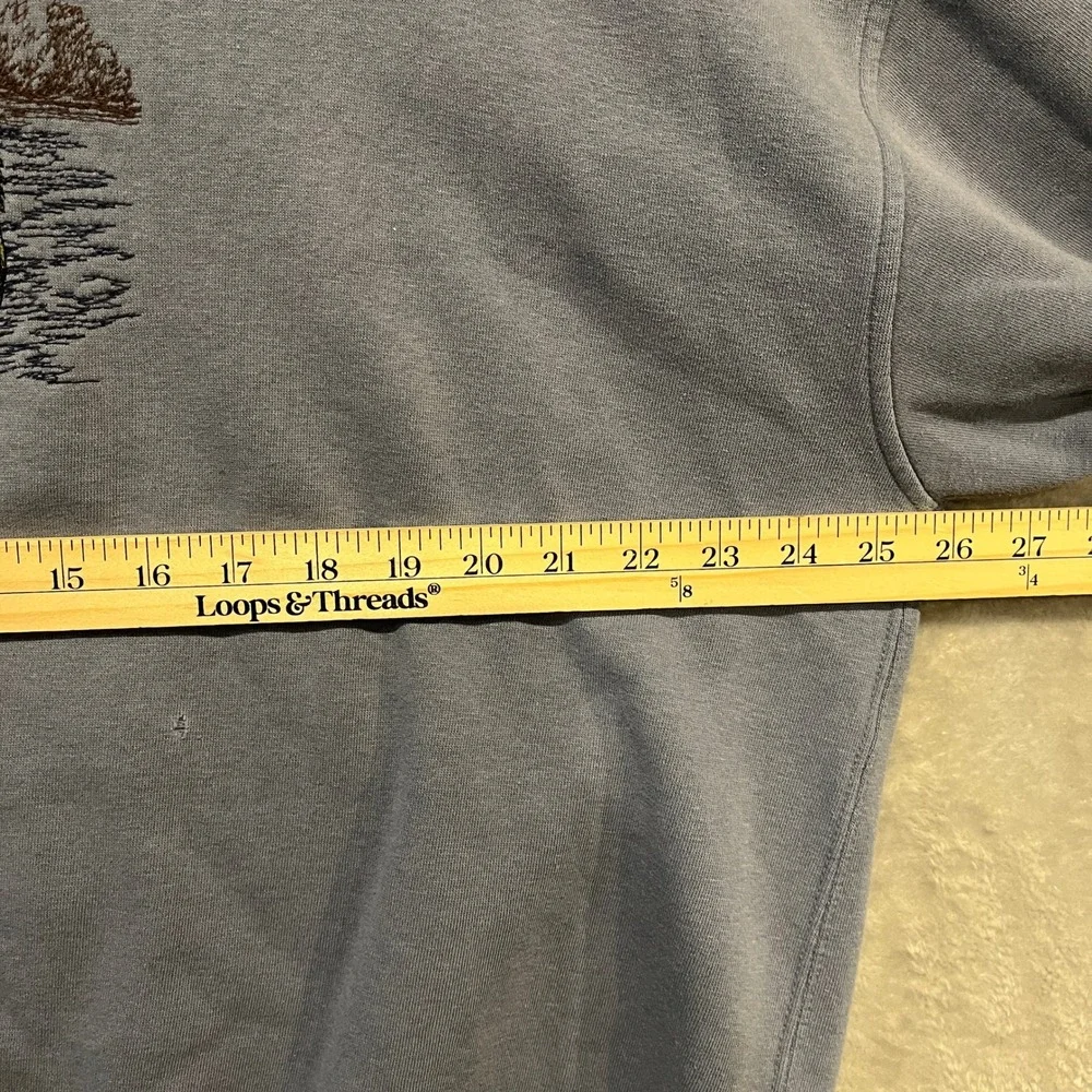 Croft & Barrow Sport Bass Fishing Sweatshirt Mens XL Blue Embroidered Gorpcore - Picture 5 of 8